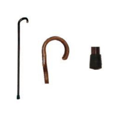 Bastone in Legno Sfumato con Impugnatura Curva per Donna - B05