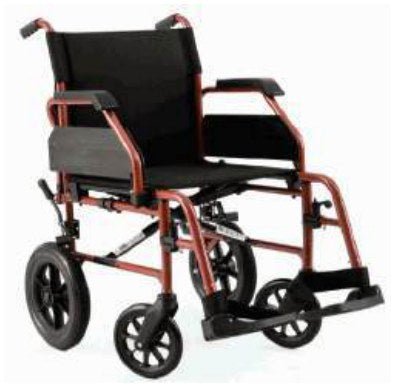 Carrozzina Leggera Basic Transito Bordeaux - CAR-PBLT - Ausili Disabili Roma