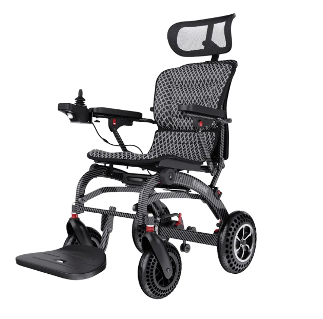 B10 - Carrozzina Elettronica Pieghevole Leggera in Fibra di Carbonio