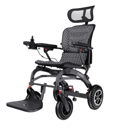 B10 - Carrozzina Elettronica Pieghevole Leggera in Fibra di Carbonio