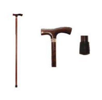 Bastone in Legno Lucido con Impugnatura a T Uomo / Donna - B08 - Ausili Disabili Roma