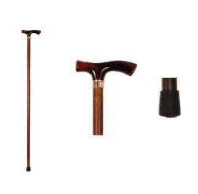 Bastone in Legno Lucido con Impugnatura a T Uomo / Donna - B16 - Ausili Disabili Roma