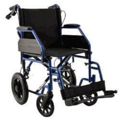 Carrozzina Basic Transito con Freni per Accompagnatore - CAR-PBTF - Ausili Disabili Roma