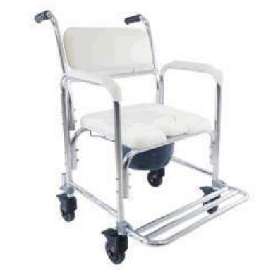 Comoda in Alluminio da Doccia e Wc Bianca con Ruote Piccole - SE18 - Ausili Disabili Roma