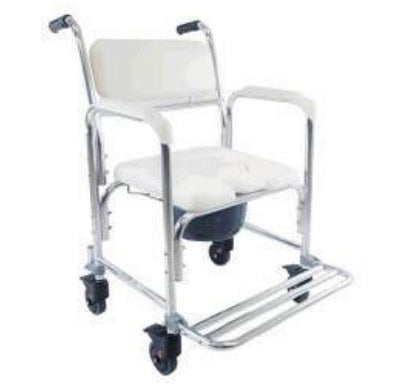 Comoda in Alluminio da Doccia e Wc Bianca con Ruote Piccole - SE18