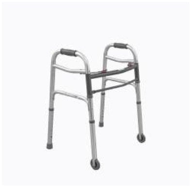 Deambulatore Fisso Pieghevole con Due Ruote Fisse e Due Puntali Dimensioni Ridotte - DE7 - Ausili Disabili Roma