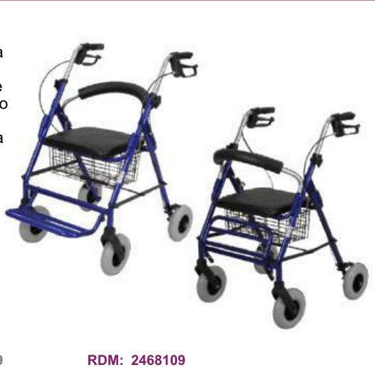 Rollator Pieghevole Doppia Funzione con Quattro Ruote - RO13 - Ausili Disabili Roma
