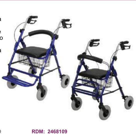 Rollator Pieghevole Doppia Funzione con Quattro Ruote - RO13