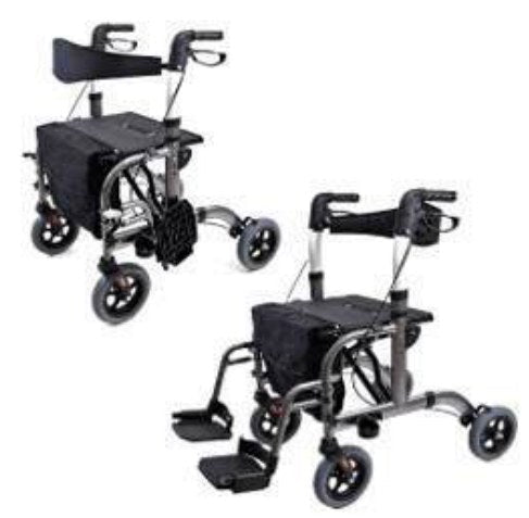 Rollator Pieghevole Doppia Funzione con Quattro Ruote - RO20 - Ausili Disabili Roma