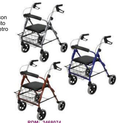 Rollator Pieghevole Metallizzato con Quattro Ruote - RO2 - Ausili Disabili Roma