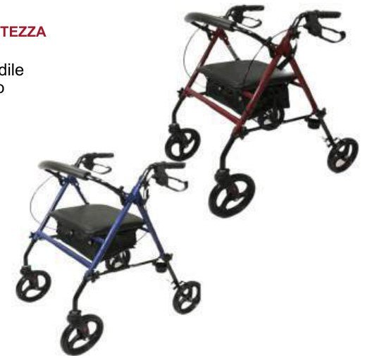 Rollator Smontabile con Quattro Ruote e Struttura Regolabile in Altezza - RO27 - Ausili Disabili Roma