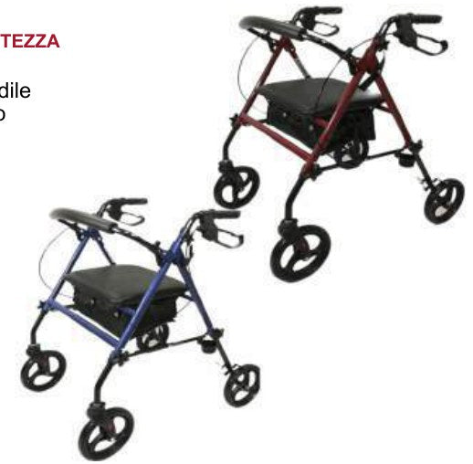 Rollator Smontabile con Quattro Ruote e Struttura Regolabile in Altezza - RO27
