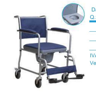 Sedia Comoda con Doppio Sedile e Ruote - SE10 - Ausili Disabili Roma