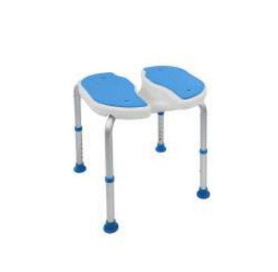 Sedile in Plastica con Cavita' Centrale , Struttura in Alluminio, per Doccia - BA83 - Ausili Disabili Roma
